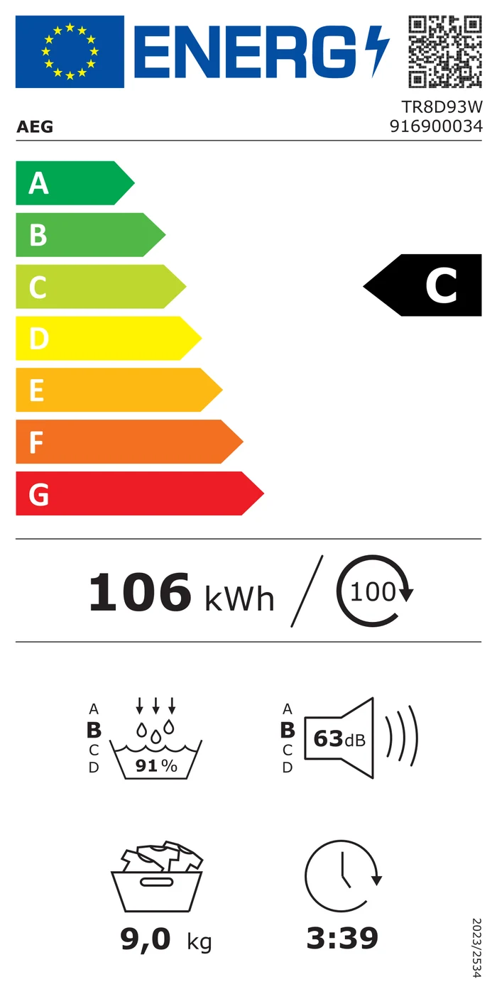EU-Energielabel – Energieeffizienzklasse C