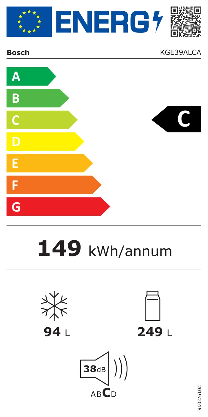 EU-Energielabel – Energieeffizienzklasse C