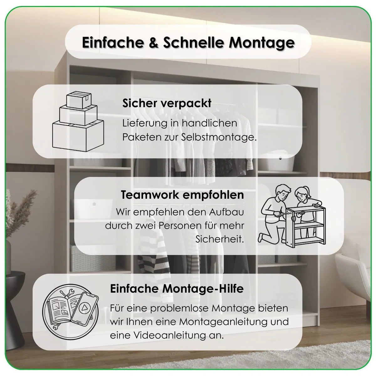 ABIKS MÖBEL Schwebetürenschrank RUBINO T 250, elegantes Design, robuste Materialien, flexible Größen 4