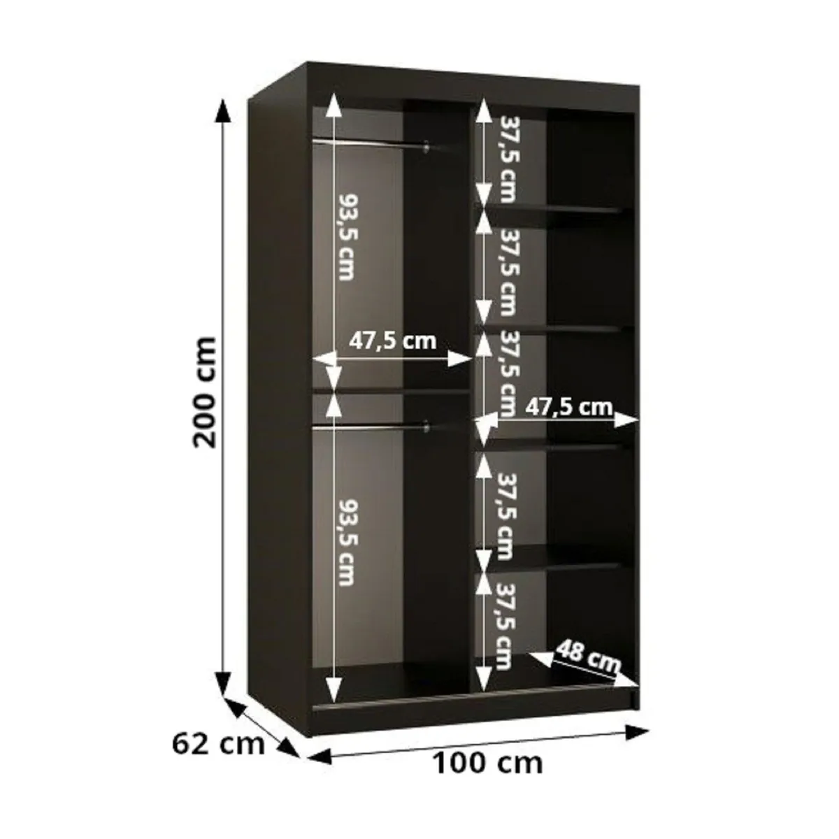 ABIKS MÖBEL RIFLO WAVE Schwebetürenschrank, elegantes Design, vielseitige Stauraumlösungen, stabile Konstruktion 4