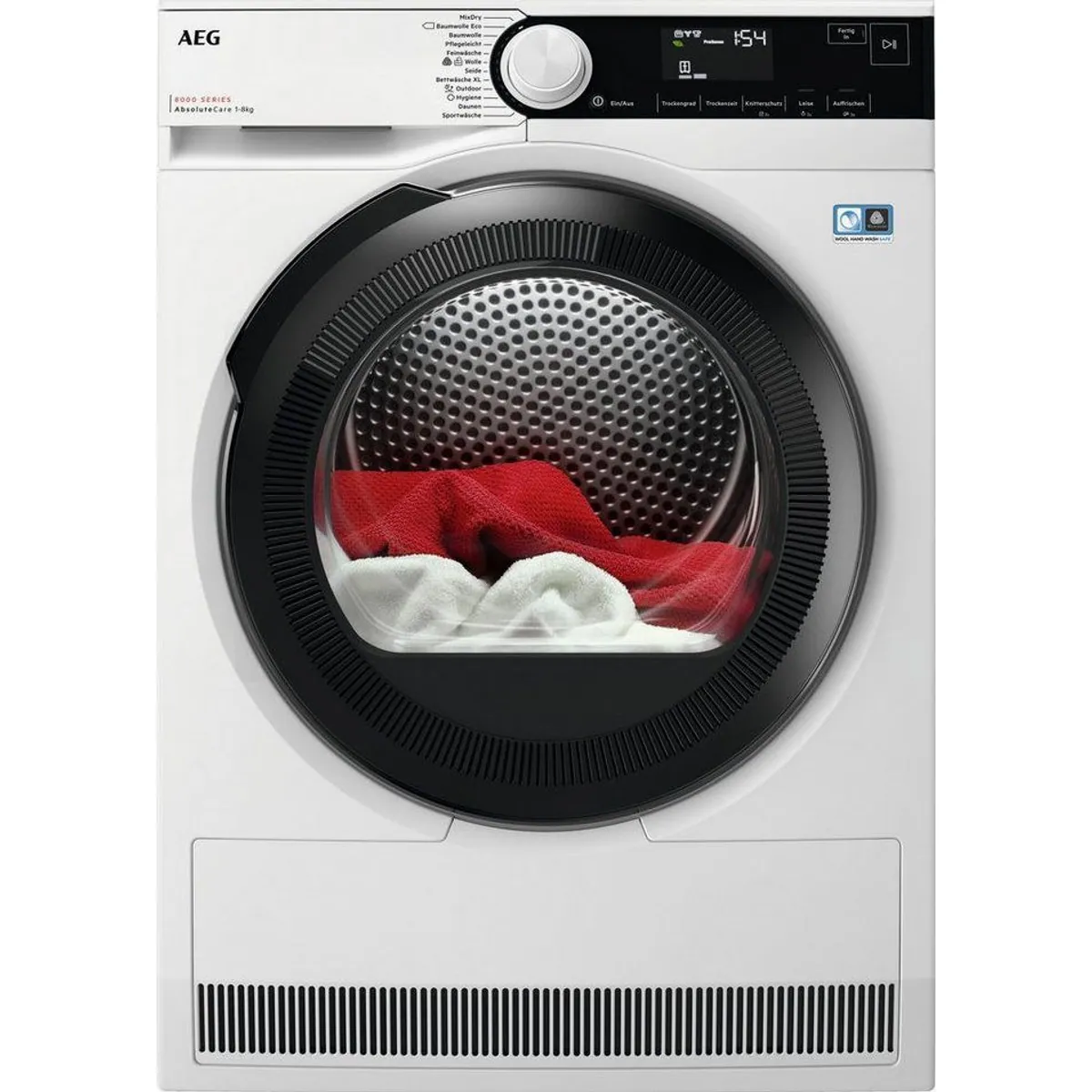 AEG Wärmepumpentrockner TR8T70680, energieeffizient, 8 kg Fassungsvermögen, Knitterschutz