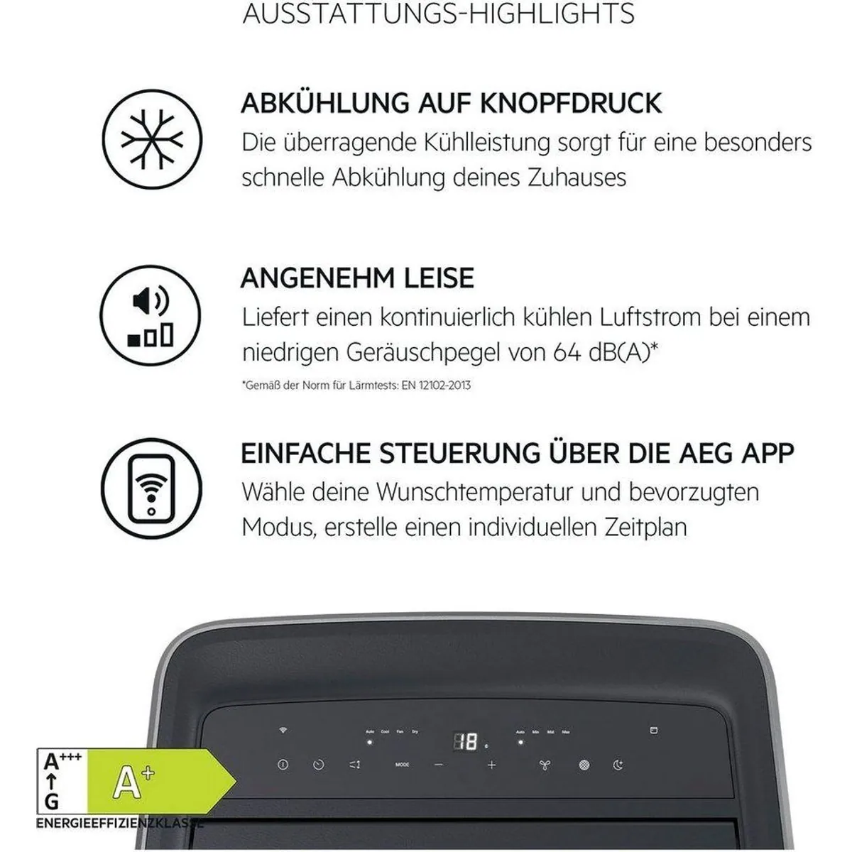 AEG AXP26U339CW Klimagerät, 2600 W, für Räume bis 40 m² 5