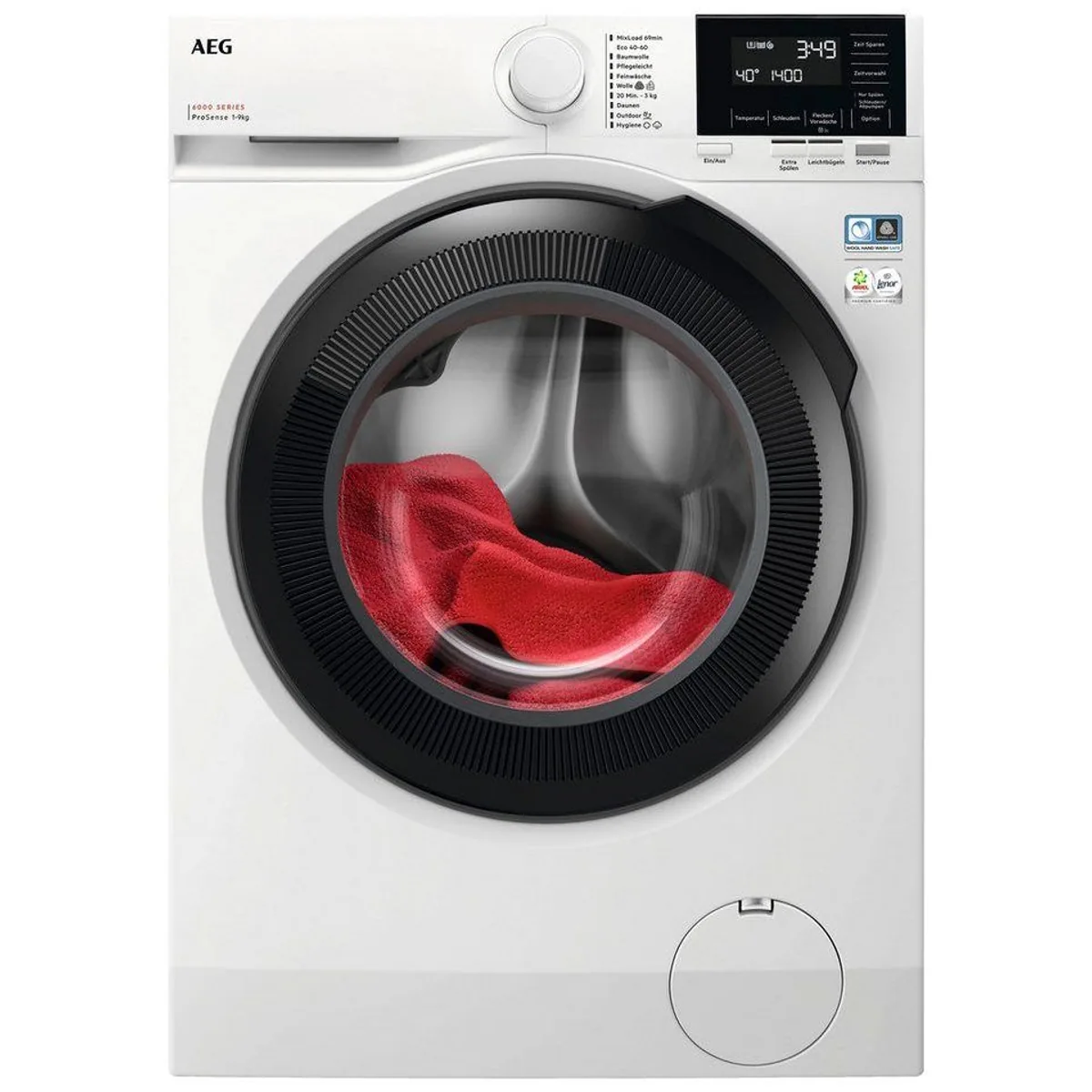 AEG LR6FA49FL Waschmaschine, 9 kg, 1400 U/min, Hygiene-Programm mit Dampf