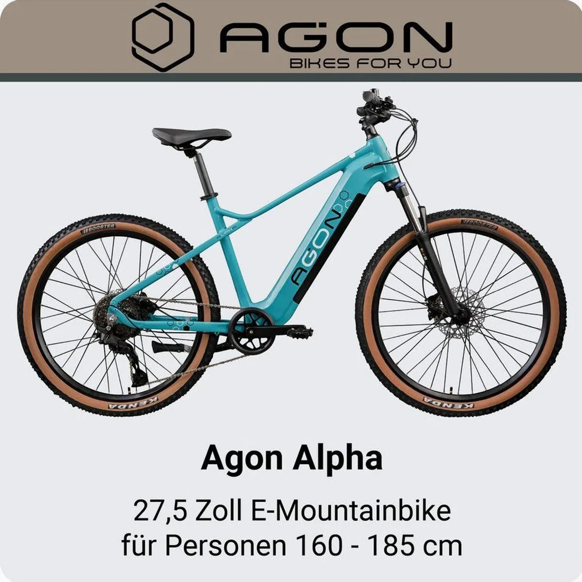 Agon E-Bike Mountainbike Alpha, 10 Gang Shimano Deore, 540 Wh Akku, Heckmotor 2