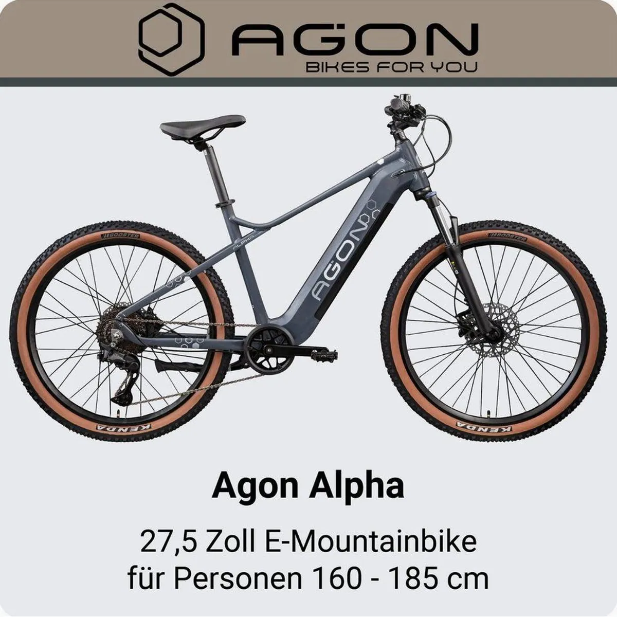 Agon Alpha E-Mountainbike, 10 Gang Shimano Deore, 540 Wh Akku, stabiler Aluminiumrahmen 2