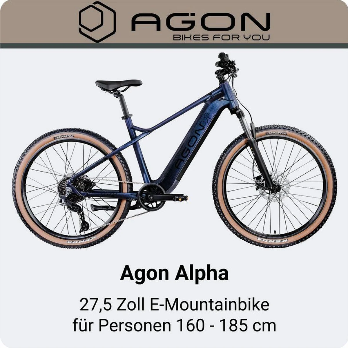 Agon E-Bike Mountainbike Alpha, leistungsstarker Antrieb, 10 Gang Shimano Deore — max. Reichweite 135 km 2