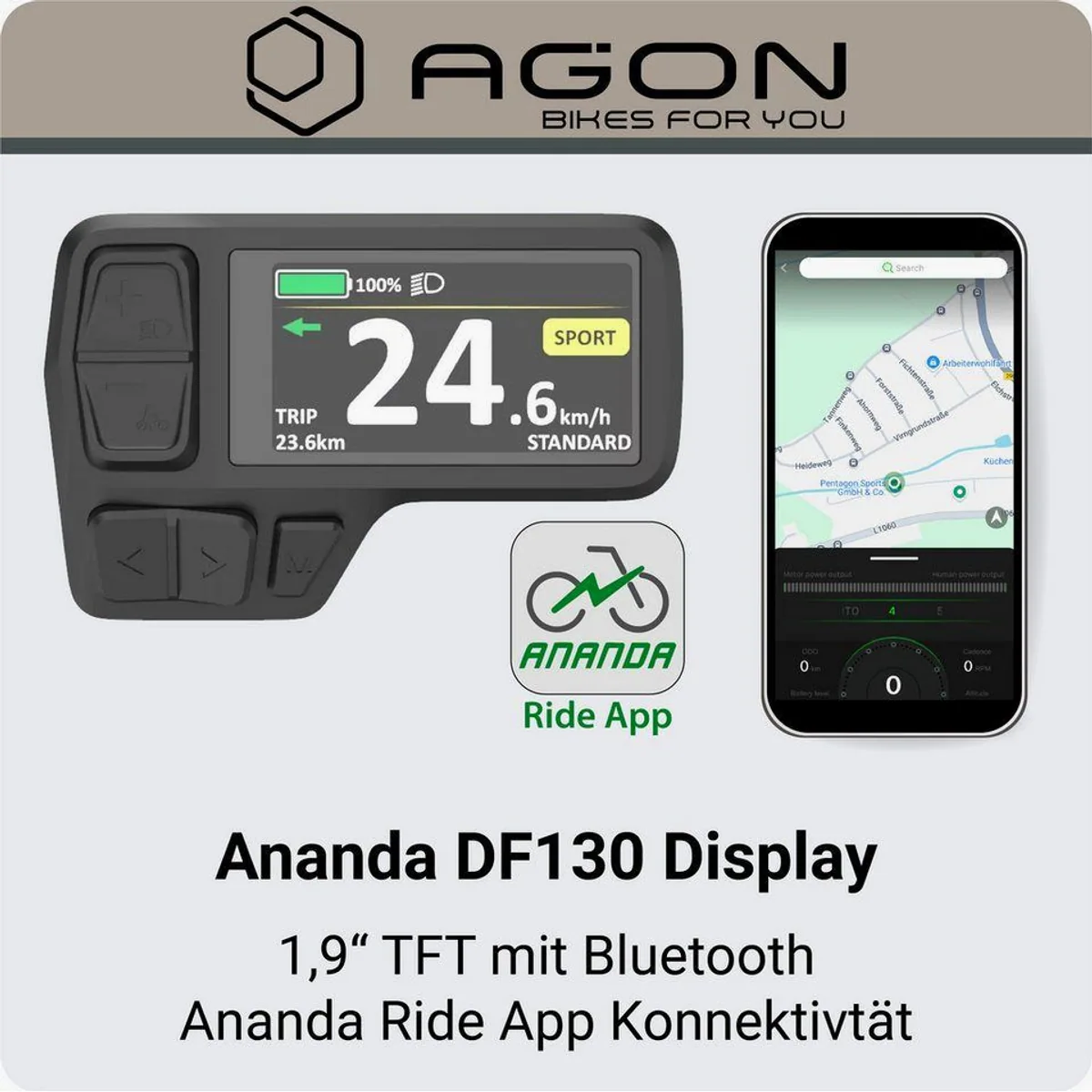 Agon E-Bike Mountainbike Alpha, leistungsstarker Antrieb, 10 Gang Shimano Deore — max. Reichweite 135 km 4