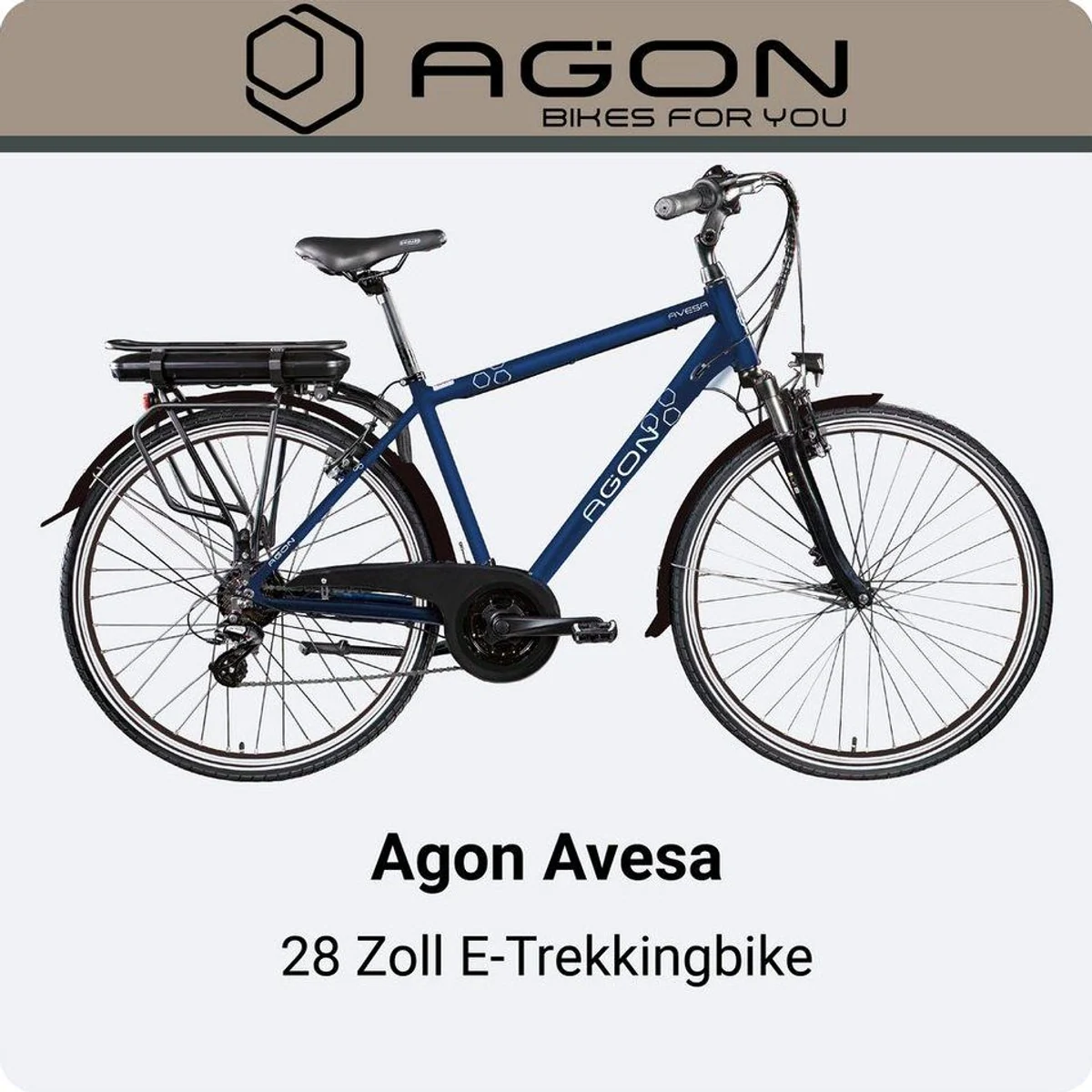 Agon Avesa E-Bike Trekkingrad, 21 Gang, 374 Wh, Heckmotor, Komfortabel & funktional 2