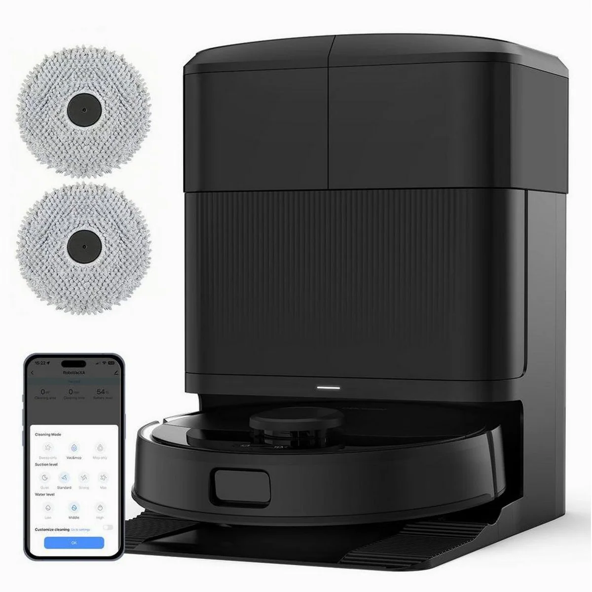 AIRROBO M2 Saugroboter mit Wischfunktion, 15000 Pa Saugkraft, All-in-One-Station