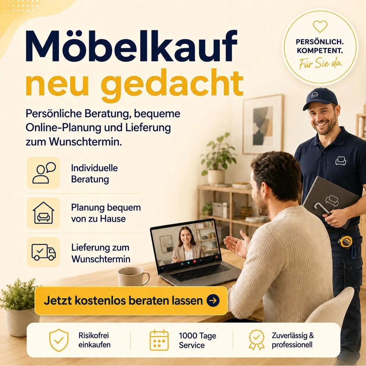 BENITO 3-Sitzer Sofa + 2 Sessel, elegantes Design, hoher Sitzkomfort 3