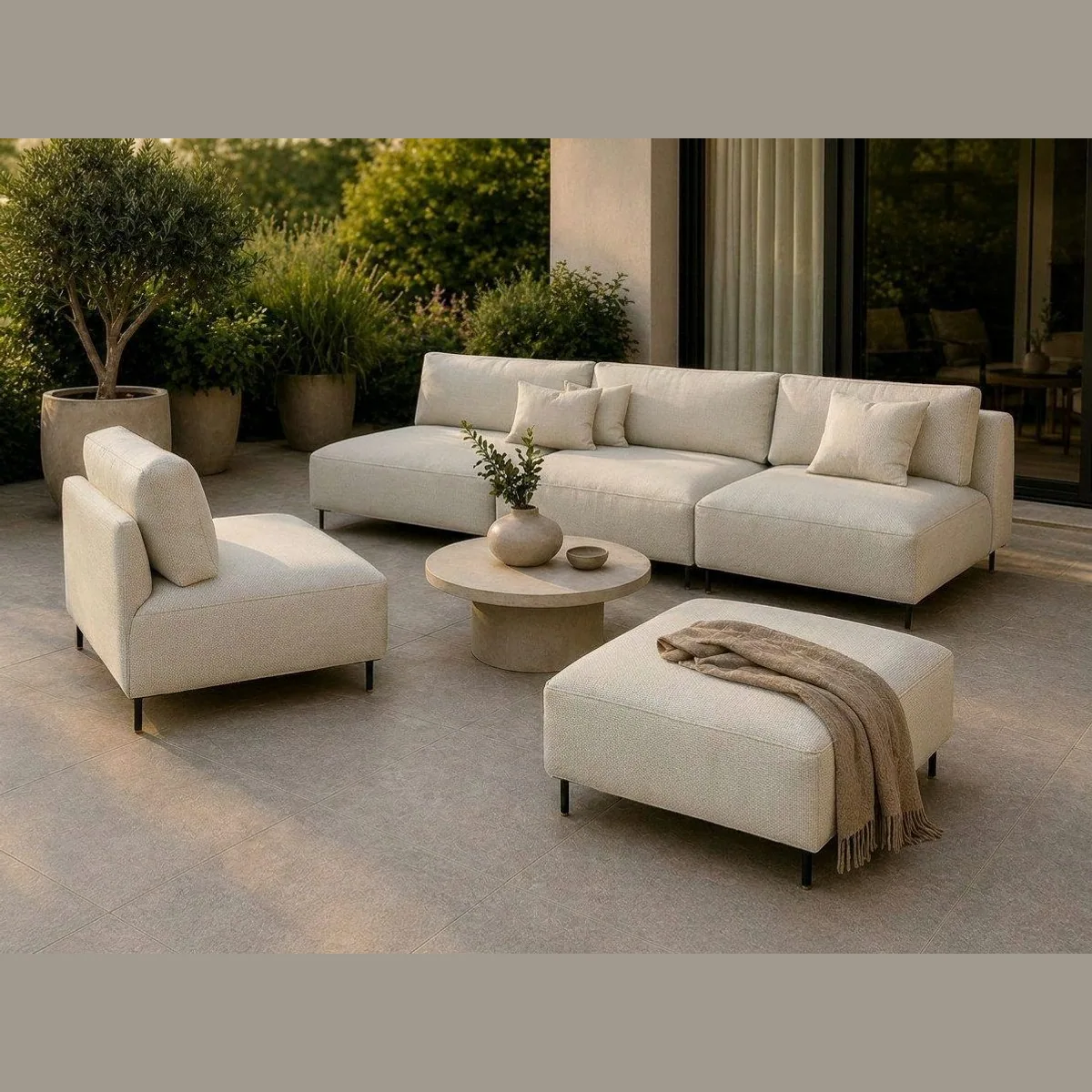 A&J MöbelLand Gartenlounge-Set SUN, modernes Design, wetterfest, modular