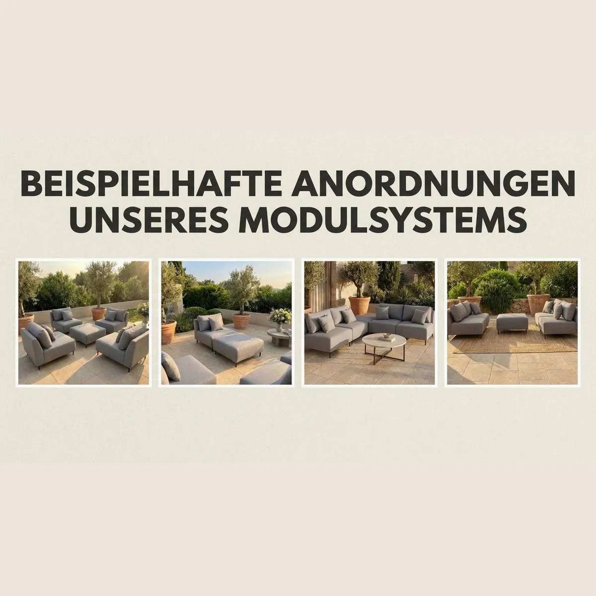 A&J MöbelLand Gartenlounge-Set SUN, modernes Design, wetterfest, modular 3