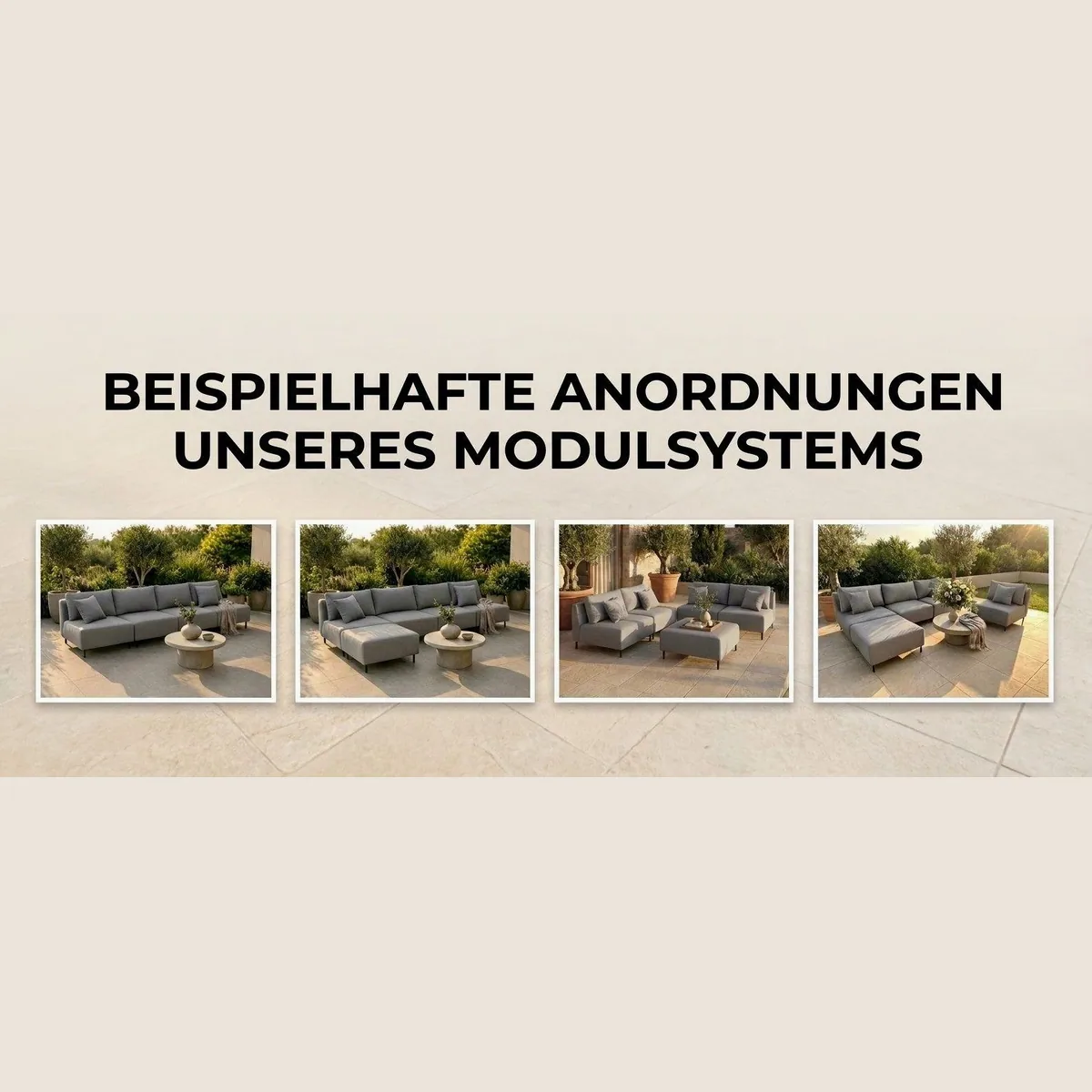 A&J MöbelLand Gartenlounge-Set SUN, modernes Design, wetterfest, modular 4
