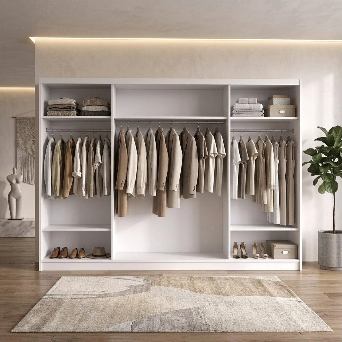 A&J MöbelLand Schwebetürenschrank NORIVO 200 cm, elegantes Design, viel Stauraum, verschiedene Farben 4