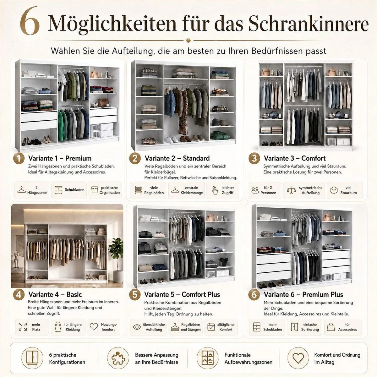 A&J MöbelLand Schwebetürenschrank NORIVO 200 cm, elegantes Design, viel Stauraum, verschiedene Farben 5