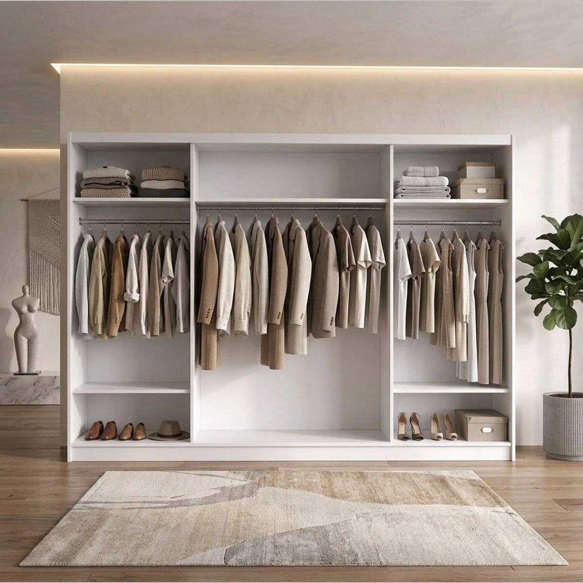 A&J MöbelLand ORAVELLE Schiebetürenschrank, 3-türig, verspiegelte Mittelfront, viel Stauraum 3
