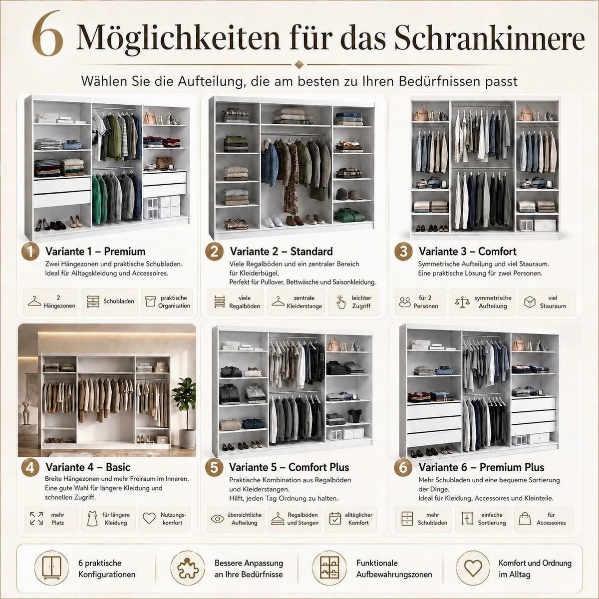 A&J MöbelLand ORAVELLE Schiebetürenschrank, 3-türig, verspiegelte Mittelfront, viel Stauraum 4