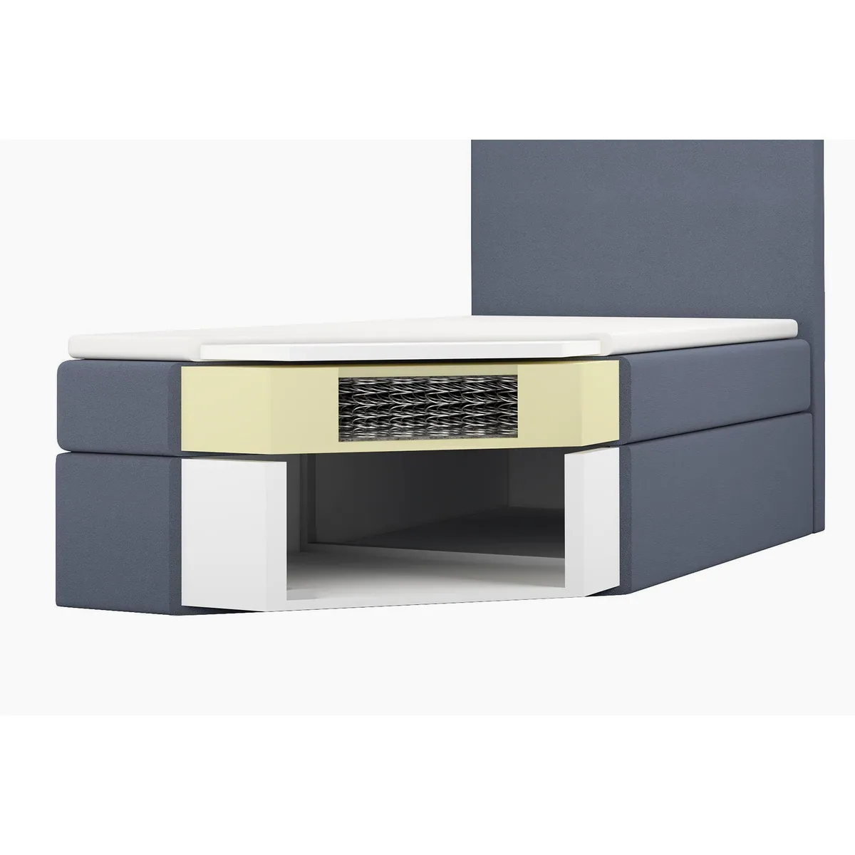 A&J MöbelLand Boxspringbett NASI, elegantes Design, Topper inklusive, Bettkasten 3