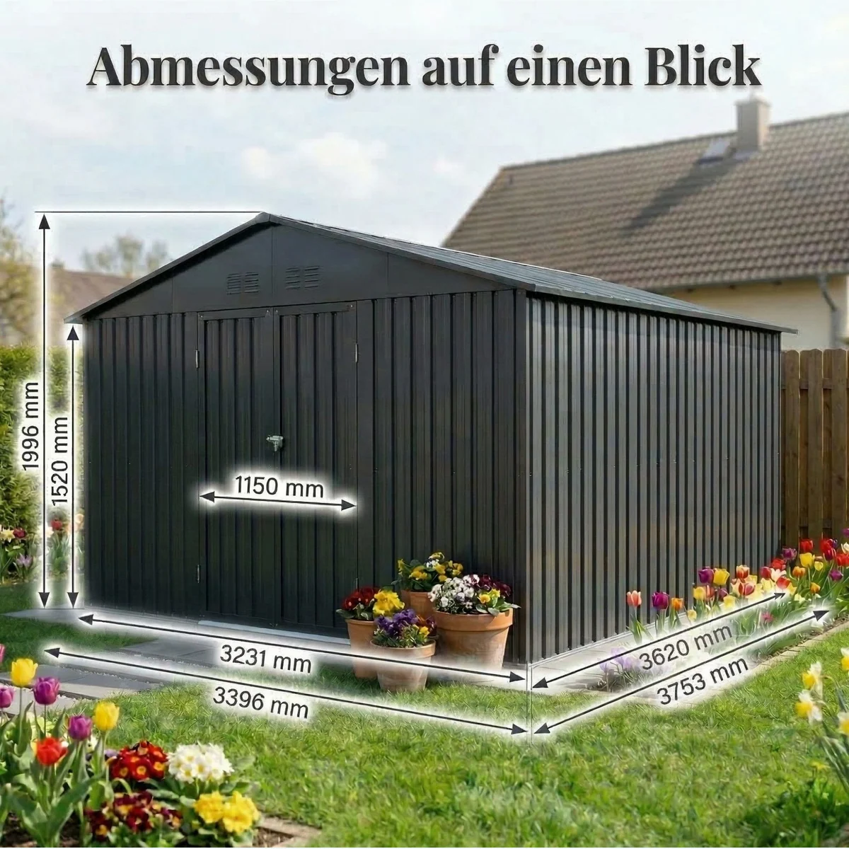 Albatros International Gerätehaus 5XL, viel Stauraum, abschließbar, wetterfest 3