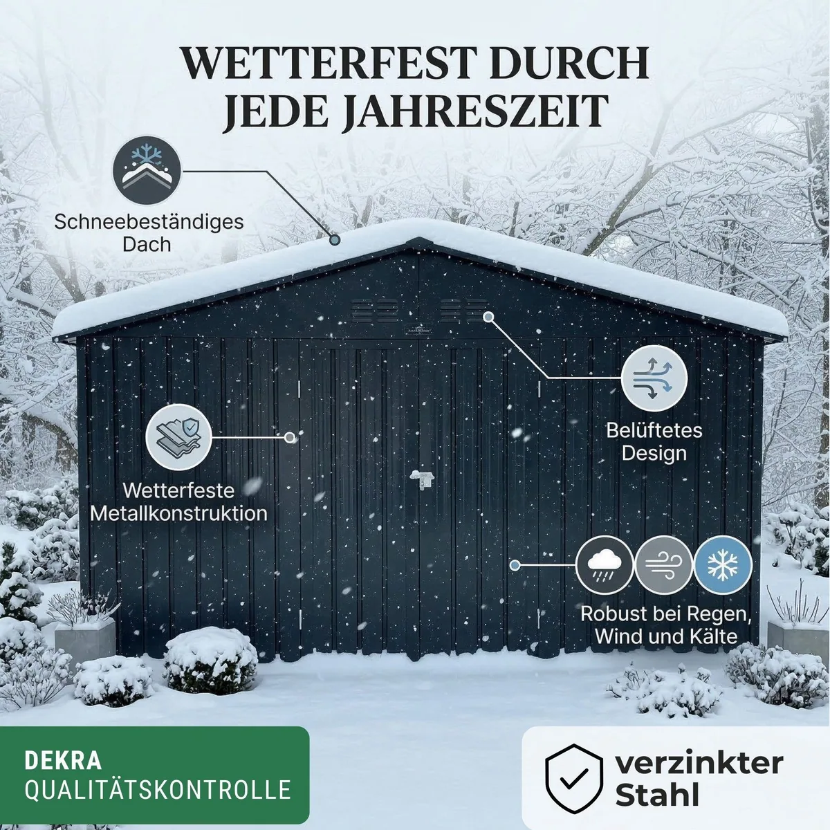 Albatros International Gerätehaus 5XL, viel Stauraum, abschließbar, wetterfest 4
