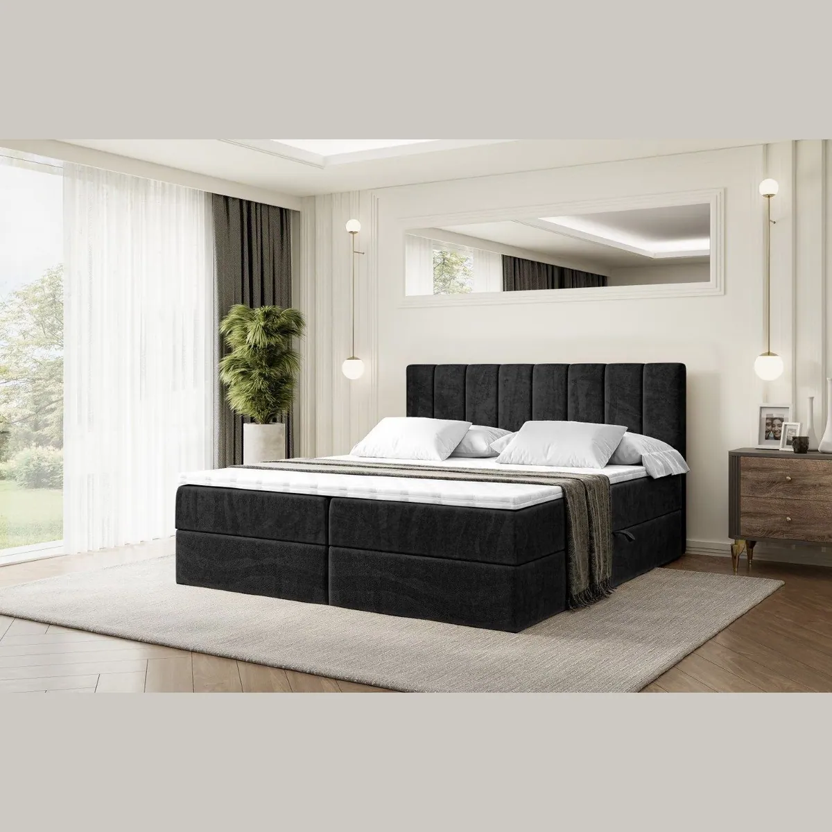 ALTDECOR Boxbett OTTA, Multipocket-Matratze H4, Bonellfederung H3, inklusive Topper