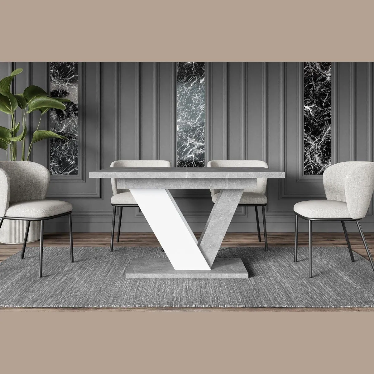 ALTDECOR Esstisch CLASI, ausziehbar, robustes Design, leicht zu reinigen — 120-160 x 80 x 75 cm 2