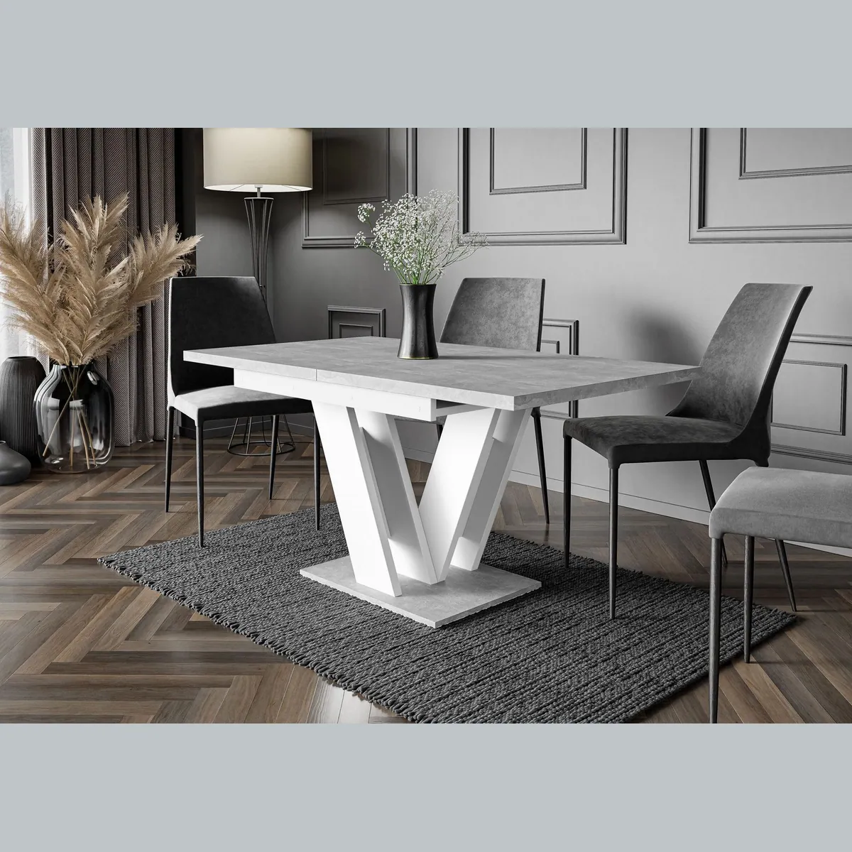 ALTDECOR Esstisch ASIV, ausziehbar von 120 auf 160 cm, robustes Design