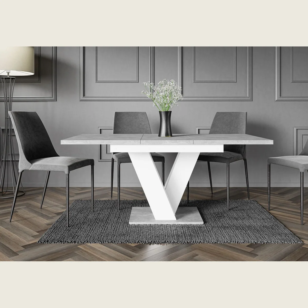 ALTDECOR Esstisch ASIV, ausziehbar von 120 auf 160 cm, robustes Design 2