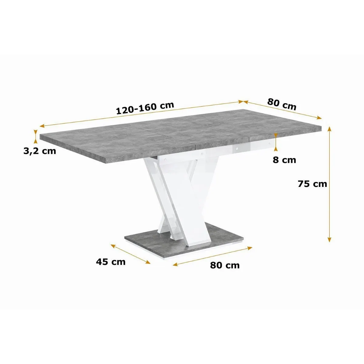 ALTDECOR Esstisch ASIV, ausziehbar von 120 auf 160 cm, robustes Design 4