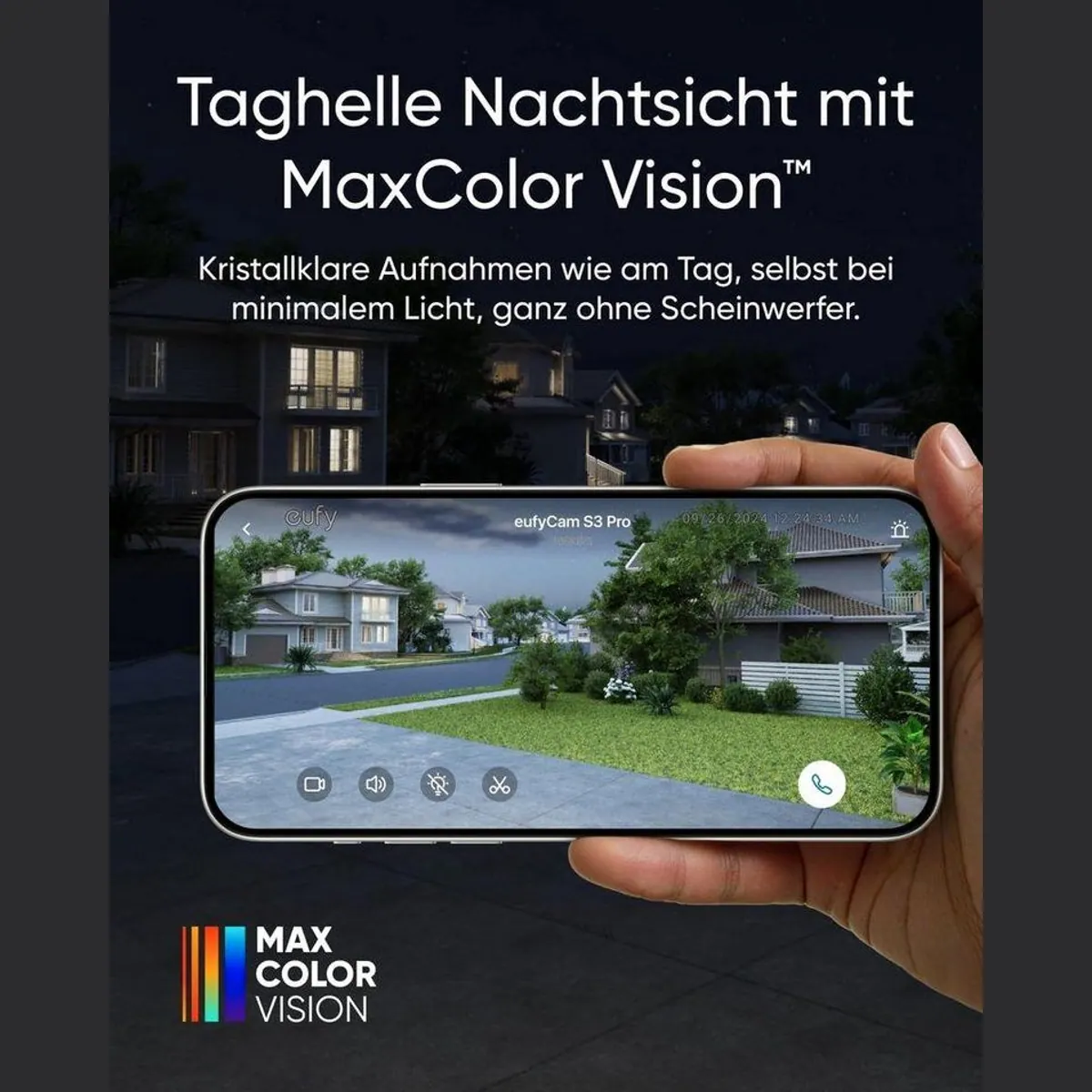Anker eufy Überwachungskamera S3 Pro, 4K Auflösung, verbesserte Nachtsicht, kabellos und solarbetrieben 2