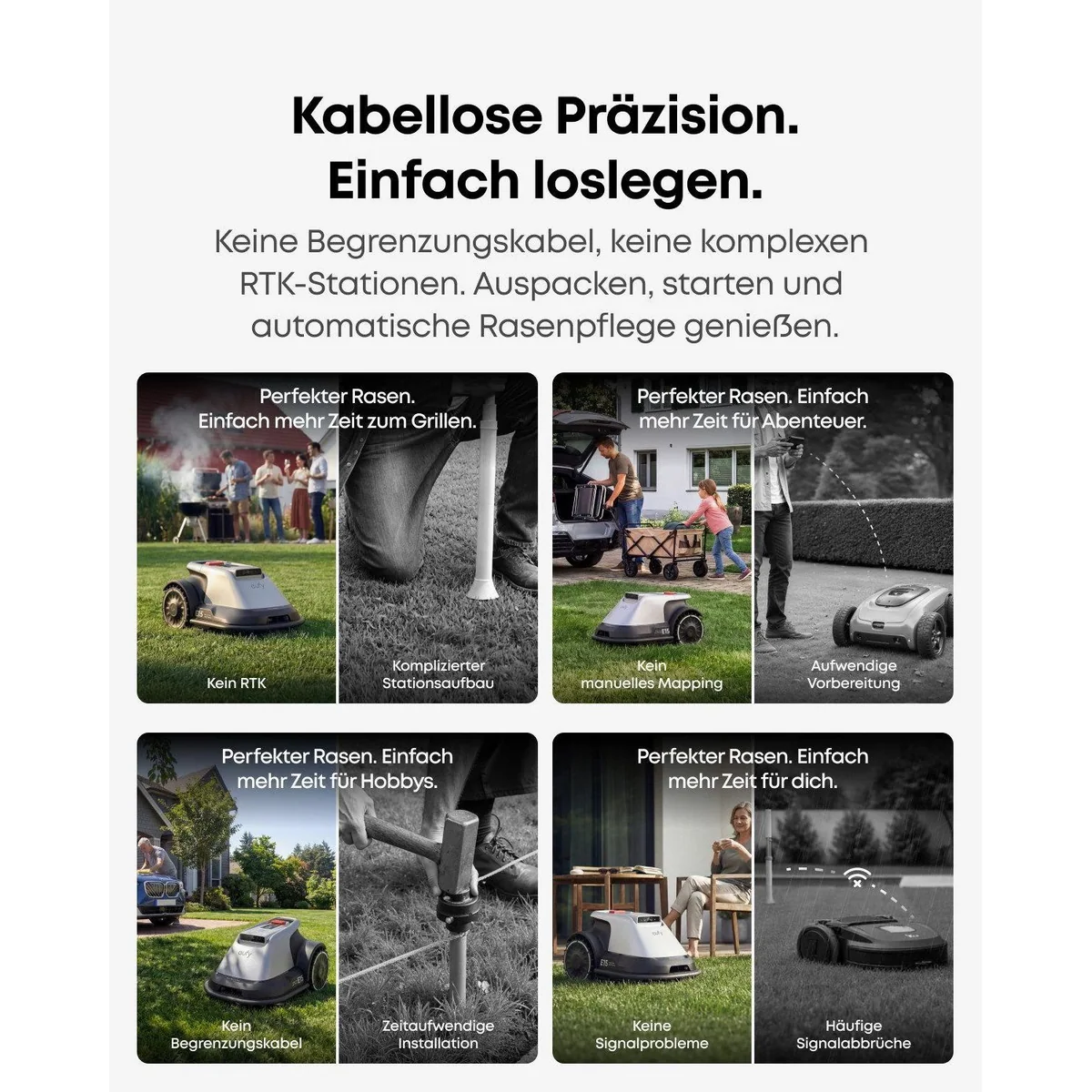 Anker eufy Rasenmähroboter E15, App-Steuerung, bis 800 m² Rasenfläche, Diebstahlschutz 3