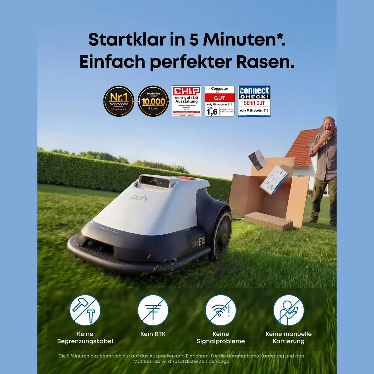 Anker eufy Rasenmähroboter E15, App-Steuerung, bis 800 m² Rasenfläche, Diebstahlschutz 5