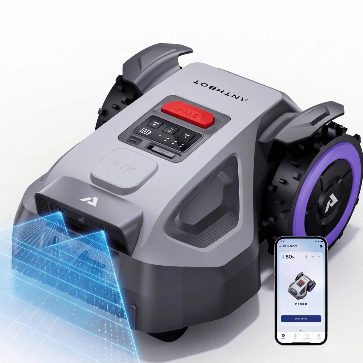 ANTHBOT M9 Mähroboter, kabellose Navigation, für bis zu 1200 m²