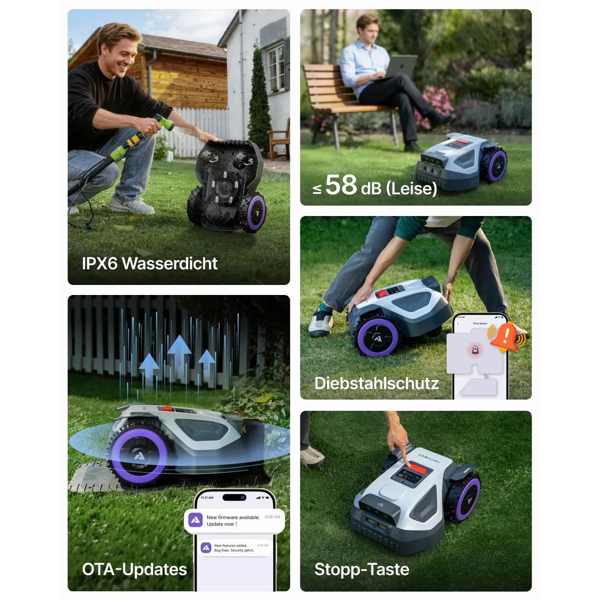 ANTHBOT M9 Mähroboter, kabellose Navigation, für bis zu 1200 m² 3