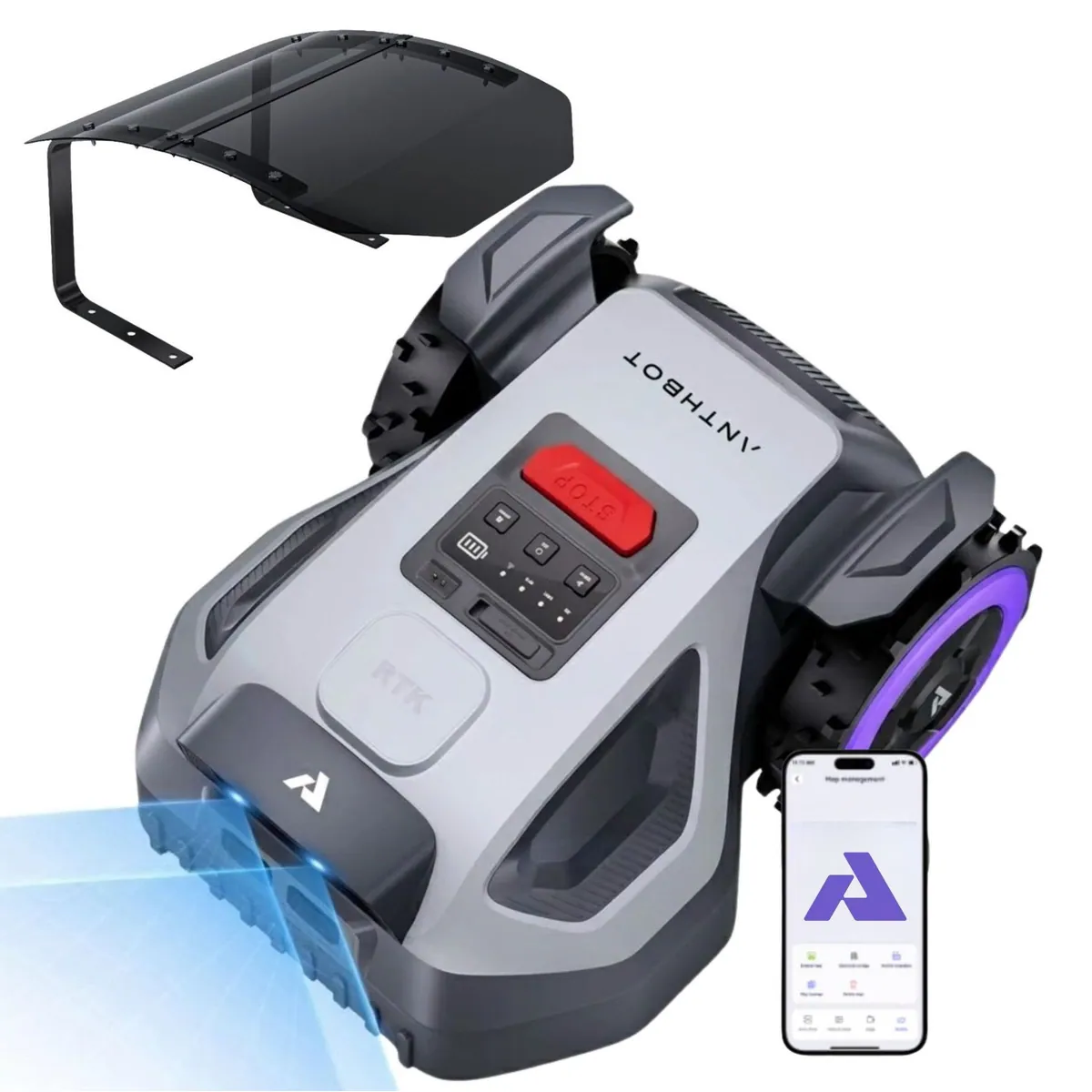 ANTHBOT M5 Mähroboter, kabellos, transparente Schutzgarage, App-Steuerung, IPX6