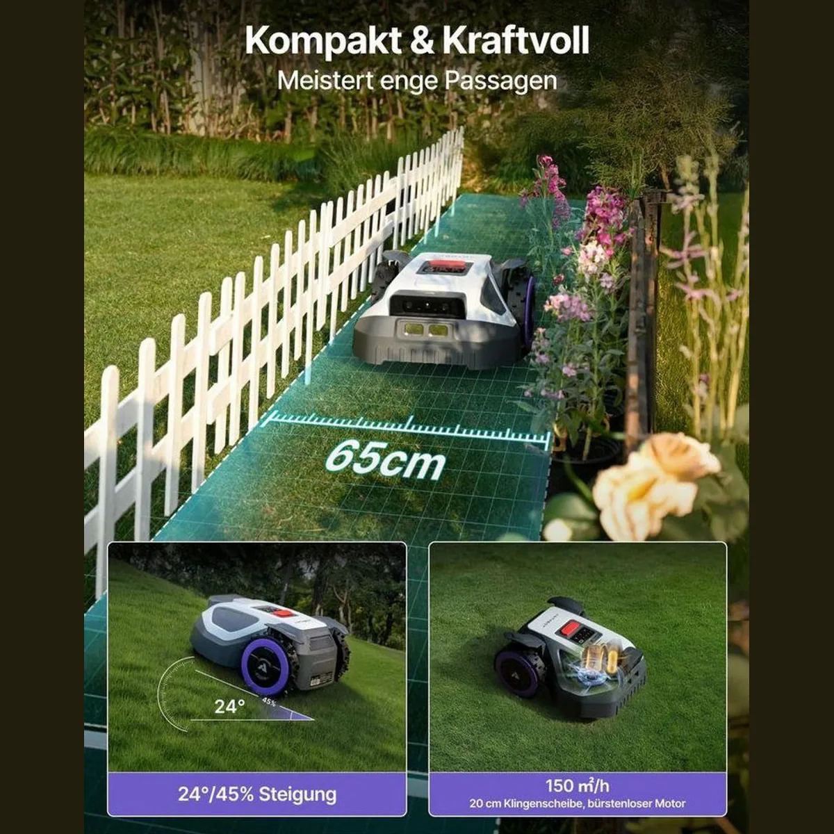 ANTHBOT M5 Mähroboter Set, ohne Begrenzungskabel, (RTK-Navigation • HDR-Dual-Vision • 45 % Steigung) 4