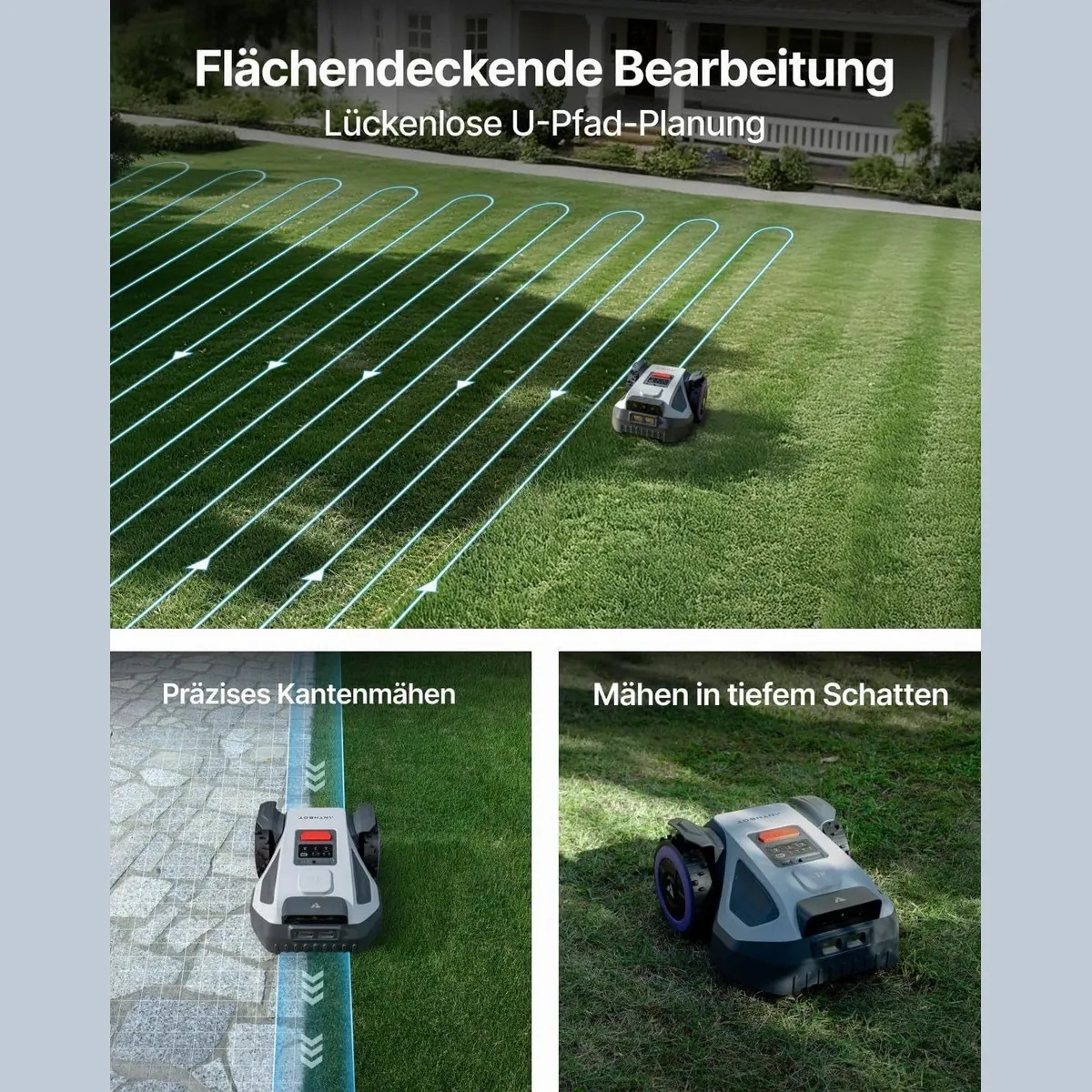 ANTHBOT M5 Rasenmähroboter, RTK-Navigation, KI-Hinderniserkennung — ideal für kompakte Gärten bis 700 m² 3