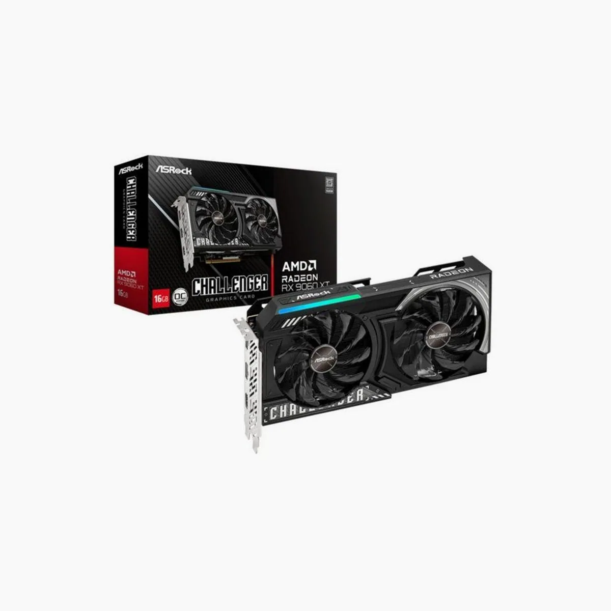 Asrock Radeon RX 9060 XT Challenger, 16GB OC Grafikkarte, hohe Leistung für Gaming
