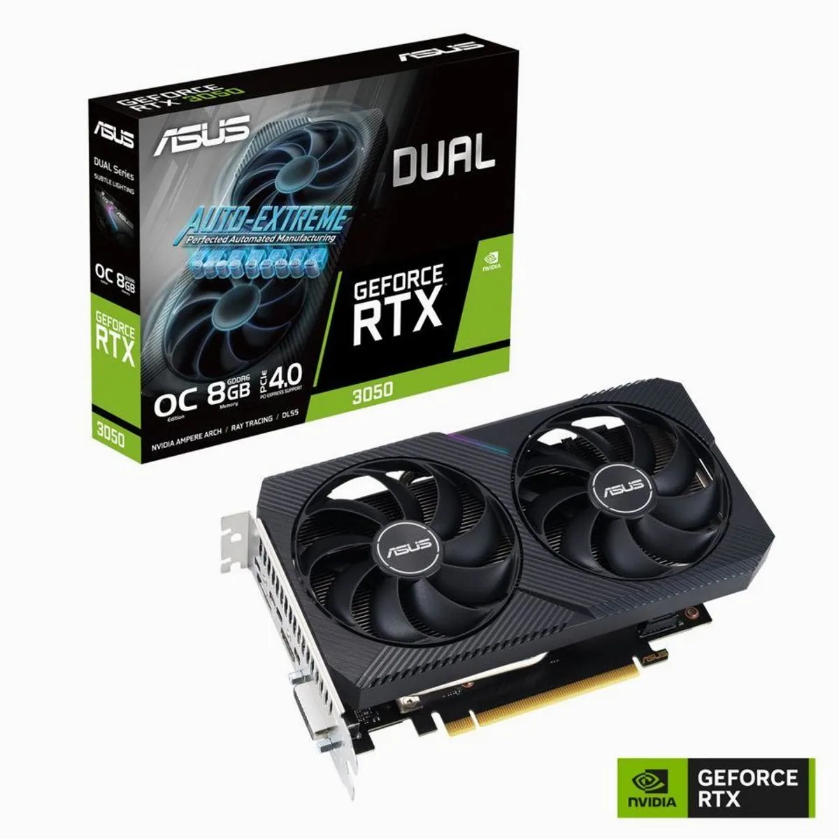 Asus DUAL-RTX3050-O8G-V2 Grafikkarte, 8 GB GDDR6, effiziente Kühlung, kompakte Bauweise