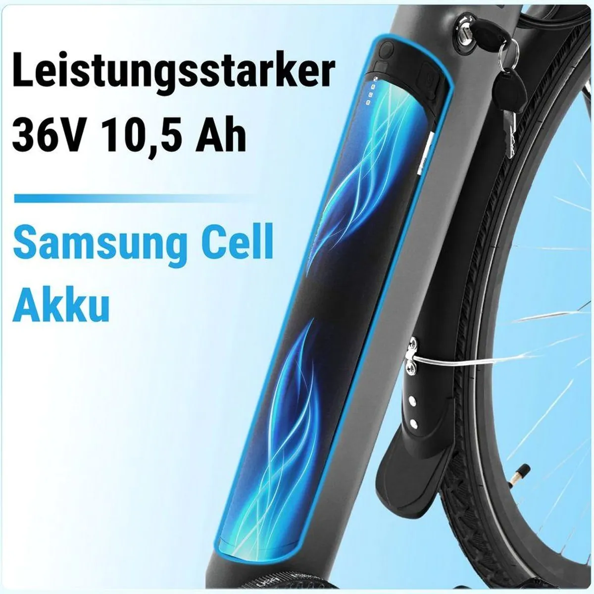 AsVIVA BC1-C E-Bike Cityrad, 28 Zoll, 70 km Reichweite, hydraulische Scheibenbremsen 4