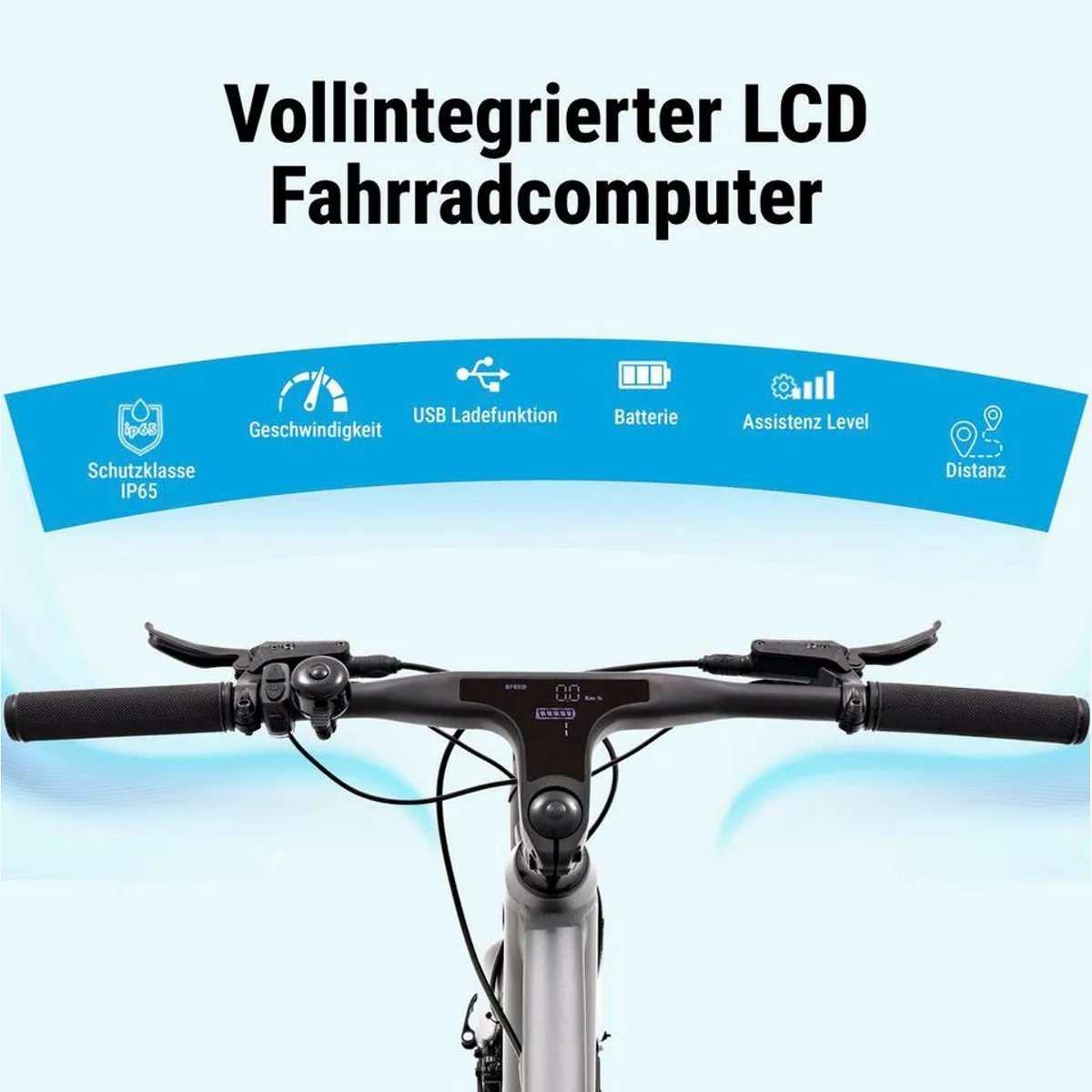 AsVIVA BC1-C E-Bike Cityrad, 28 Zoll, 70 km Reichweite, hydraulische Scheibenbremsen 5