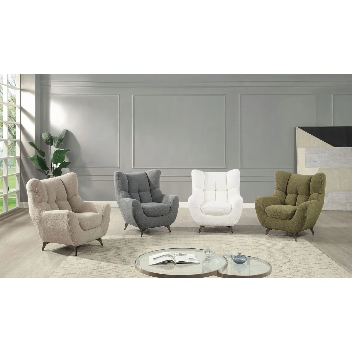 ATLANTIC home collection Sessel Shawn, trendy Teddyoptik, hoher Sitzkomfort