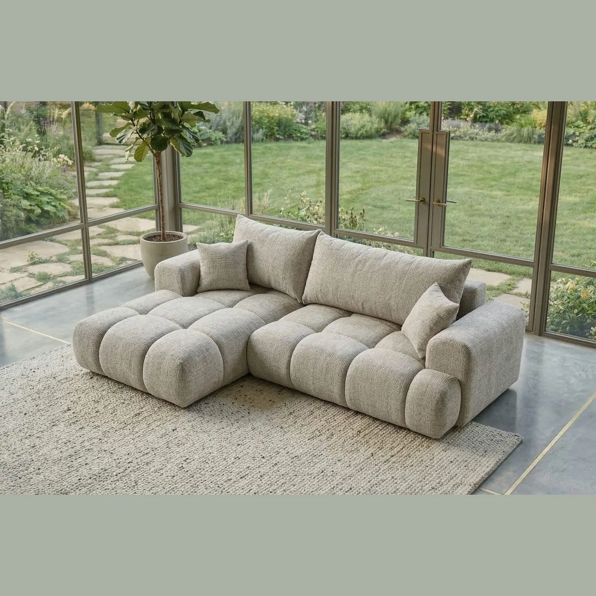 B&B Home Vitton II Sofa, elegantes Design mit Schlaffunktion und Bettkasten