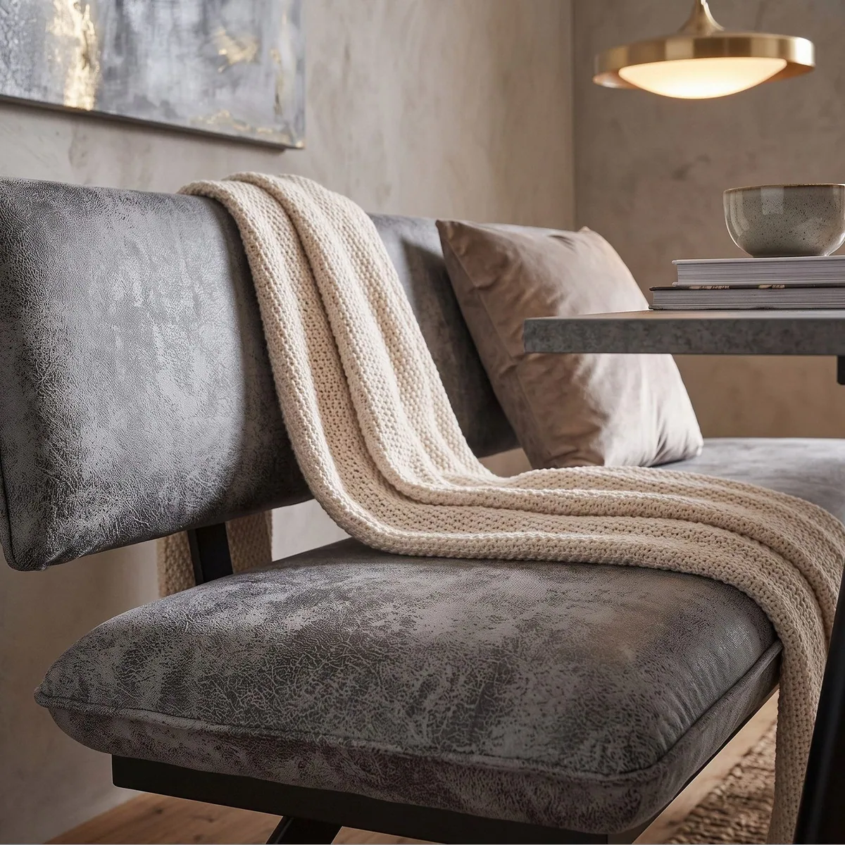 B&D home Essbank JUNA, gepolstert, modernes Design, stabile Metallkonstruktion 3