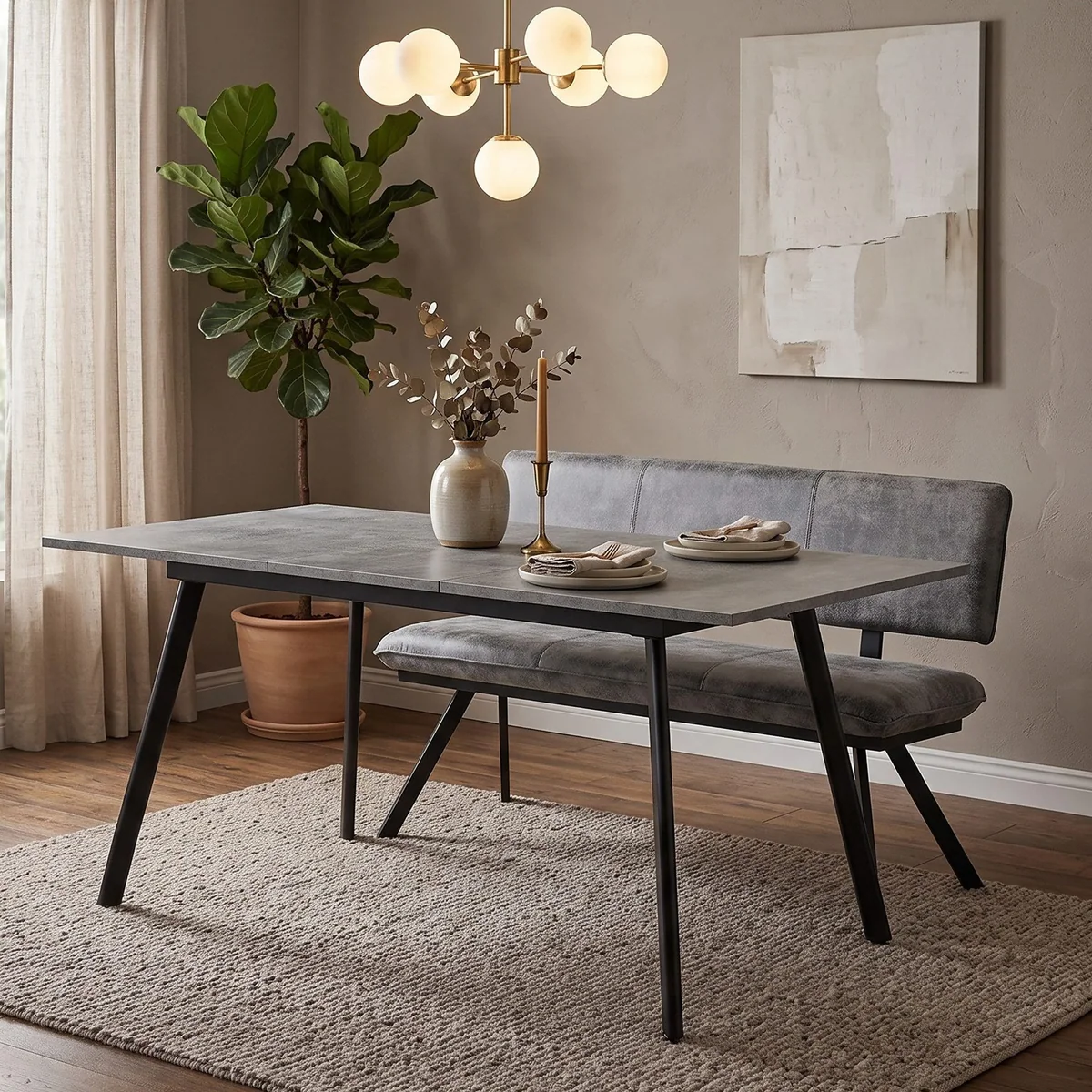B&D home Essbank JUNA, gepolstert, modernes Design, stabile Metallkonstruktion 4
