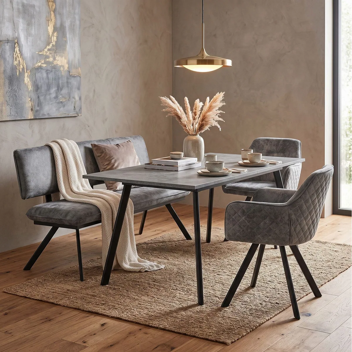 B&D home Essbank JUNA, gepolstert, modernes Design, stabile Metallkonstruktion 5