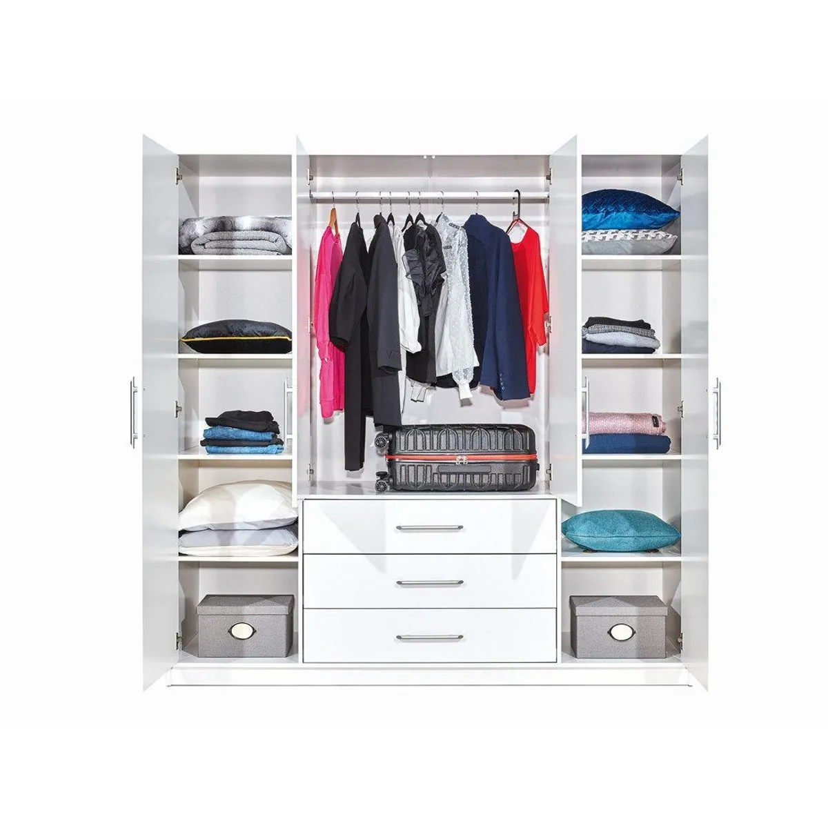 Beautysofa Kleiderschrank BALI D4, 4 Türen, großzügiger Stauraum, inkludierter Spiegel 2
