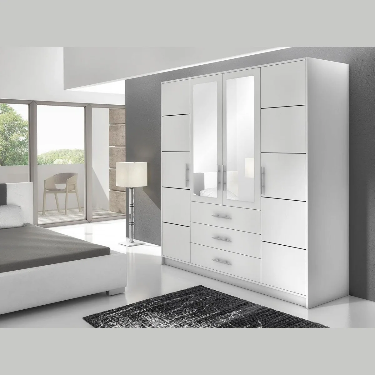 Beautysofa Kleiderschrank BALI D4, 4 Türen, großzügiger Stauraum, inkludierter Spiegel 5
