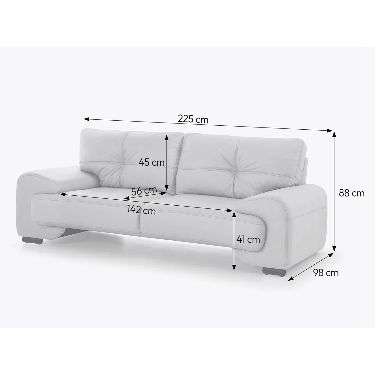 Beautysofa Omega Sofagarnitur, modernes Design, Kunstleder, ideal für Wohnzimmer 4