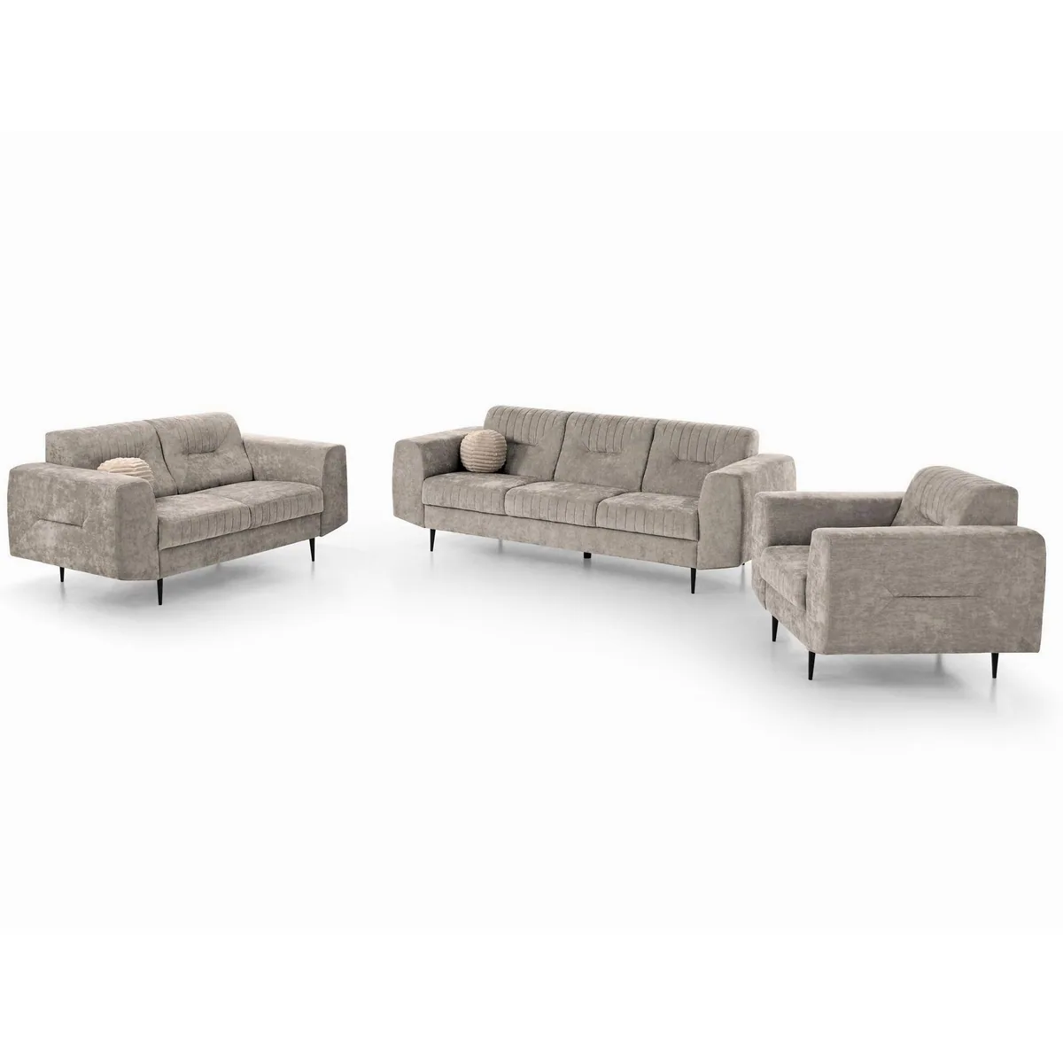 Beautysofa VENEZIA Polstergarnitur, modernes Design, hohe Metallbeine, vielseitig einsetzbar 2